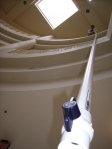 Tanya Mikulas, physics 2008, built a giant leaky pendulum